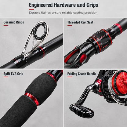 🎣LIMITED-TIME 50% OFF! 🌊4-Piece Fiberglass Sea Fishing Rod Long Distance Casting Lure Rod