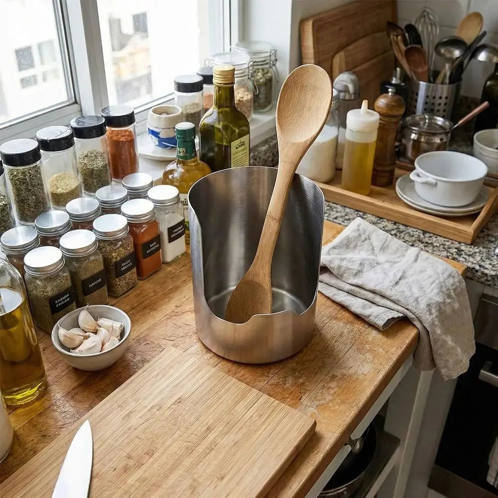 Stainless Steel Spoon and Lid Rest