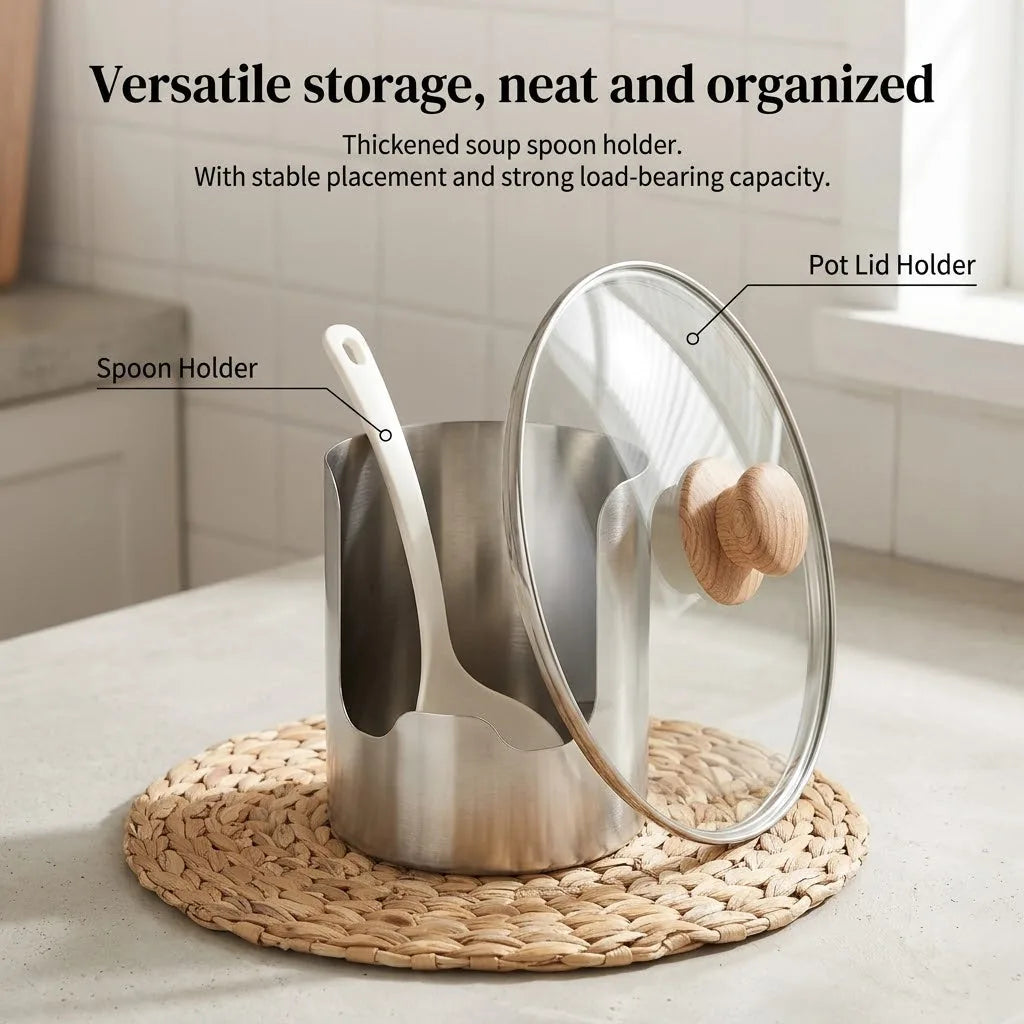 Stainless Steel Spoon and Lid Rest