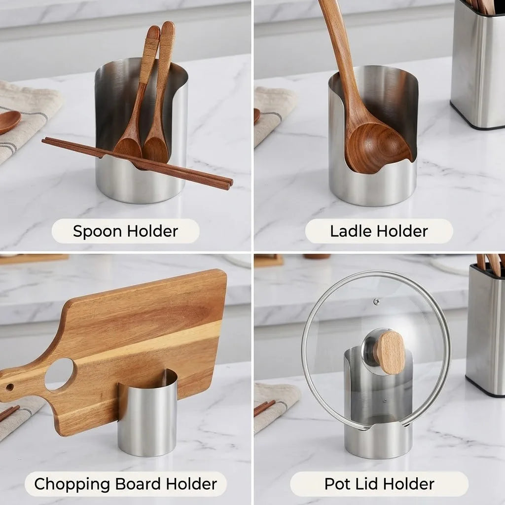 Stainless Steel Spoon and Lid Rest