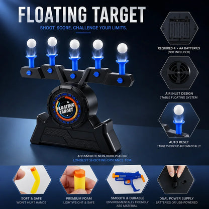 Floating Ball Target Game with Foam Dart Blasters
