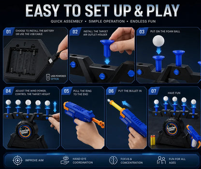 Floating Ball Target Game with Foam Dart Blasters